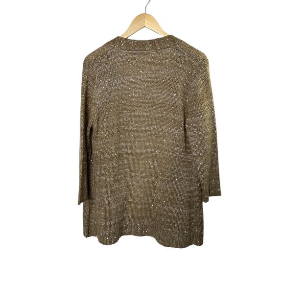 NY Collection Gold Sequin Open Cardigan Sweater Women's Size XL Petite XLP NEW - Picture 5 of 6